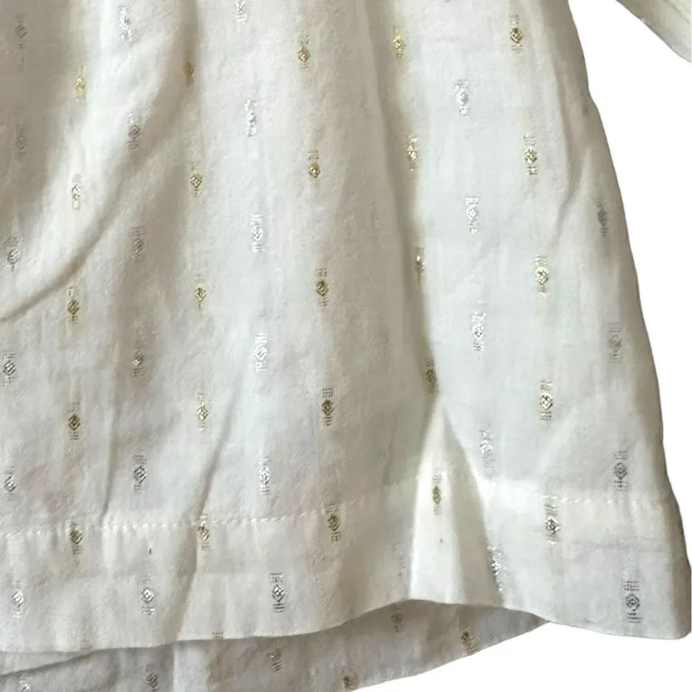 GYMBOREE | Ecru | METALLIC THREADS BLOUSE